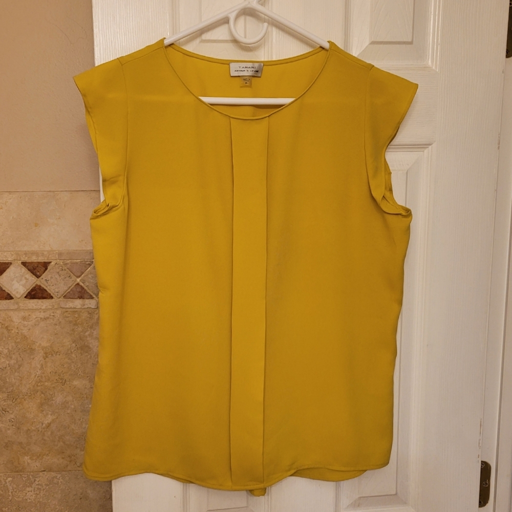 Tahari | Chartreuse blouse - size M